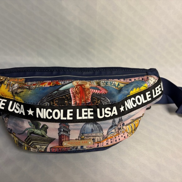 Nicole Lee Handbags - Nicole Lee Navy Multicolor Cityscape Belt Bag Exclusive